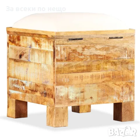 Пейка за съхранение, регенерирано дърво масив, 40x40x45 см Код P561, снимка 10 - Други - 50425307