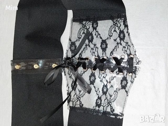 3XL Черен широк еластичен колан с дантела , снимка 5 - Колани - 52718946