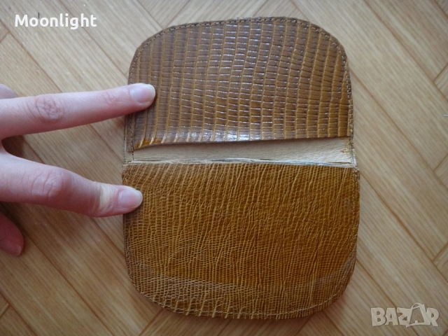 Антика - нов кожен портфейл от едно време, естествена кожа портмоне, соц, ретро, винтидж, старинен, снимка 3 - Антикварни и старинни предмети - 53134869