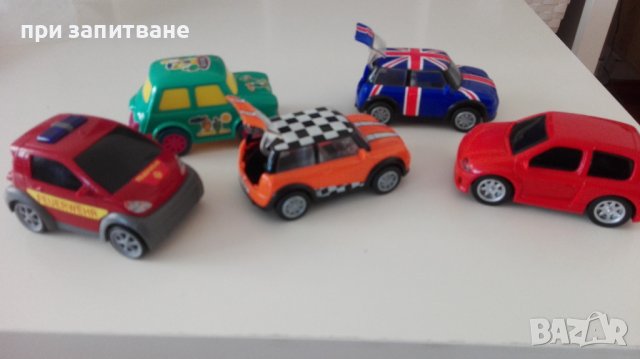 Колички 2 бр. Смарт, 4 бр. Мини Купър пластмасови, средно големи, снимка 4 - Колекции - 38620774