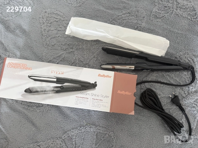 Чисто нова преса за коса с пара от BaByliss Steam Shine, снимка 3 - Преси за коса - 55749711