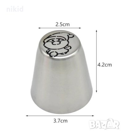 Коледни Клонка елха Дядо Коледа Снежинка накрайник за пош шприц руска дюза за украса декор торта, снимка 4 - Аксесоари за кухня - 33860380