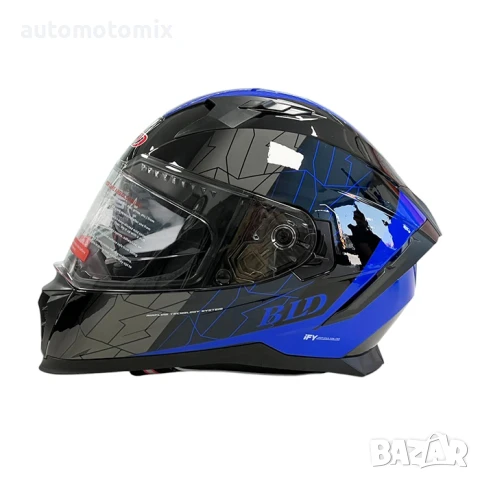 КАСКА ЗА МОТОР С ОЧИЛА, Размери S, M, L, XL - Черно/Син - 721431, снимка 5 - Аксесоари и консумативи - 51224964