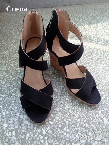 Дамски обувки Cox, нови, черни с беж, снимка 7 - Дамски обувки на ток - 29513806