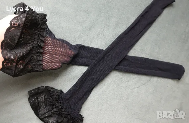 М черни мрежести чорапи със силикон, снимка 5 - Бельо - 50382502