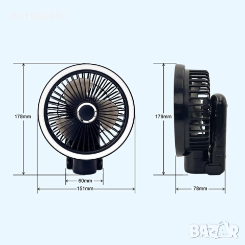 GF12 Многофункционален тих осцилиращ на 180° вентилатор, снимка 6 - Вентилатори - 52436864