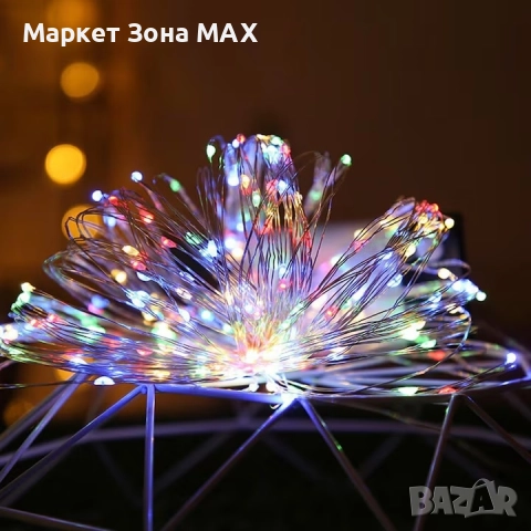 Висяща Водоустойчива LED лента 300 Светодиода с 8 цветни режима и дистанционно, снимка 3 - Лед осветление - 52940192