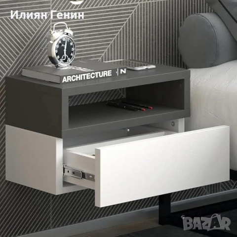 Нощно шкафче Vicco Urbano, антрацит/бяло, 45 x 28 см, снимка 4 - Шкафове - 50556674