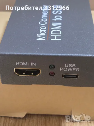 Микро видео конвертор от HDMI към SDI (Micro Converter HDMI to SDI), който служи за преобразуване , снимка 3 - Кабели и адаптери - 55892123