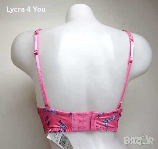 75В нов с етикет розов сутиен с флорални мотиви, снимка 7 - Бельо - 36677052