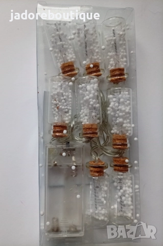 Коледни лампички с шишенца и елхички, снимка 2 - Декорация за дома - 52502315