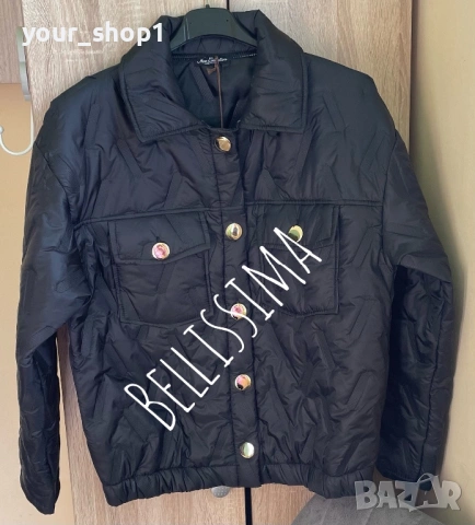 Олекотено пролетно яке в черно , снимка 2 - Якета - 53882329