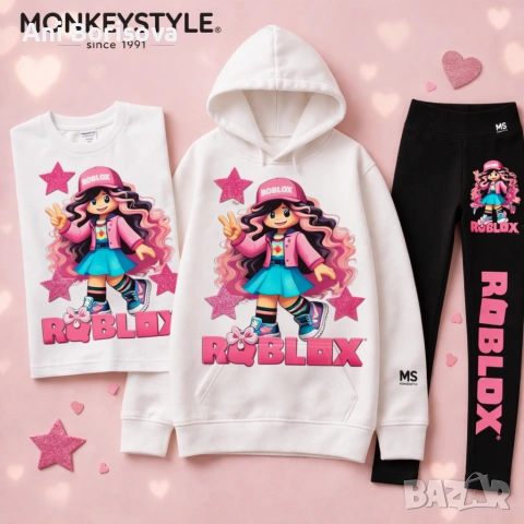 Детски комплект ROBLOX – тениска + суитшър + клин/панталон | ТОП модел 2026, снимка 7 - Детски комплекти - 54074621