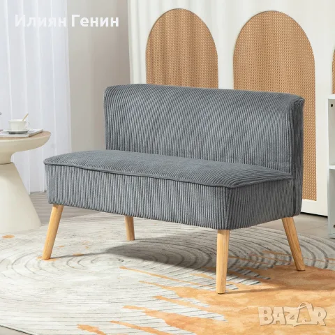 Двуместен тапициран диван HOMCOM, снимка 7 - Дивани и мека мебел - 56367299