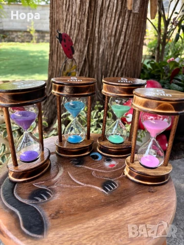 Пясъчен часовник 5 минути, снимка 4 - Сувенири от дърво - 50743878