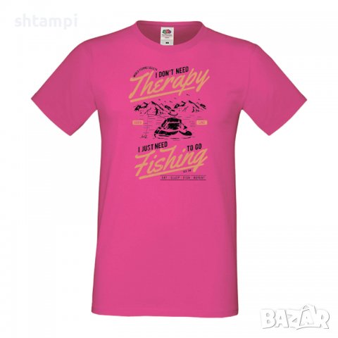 Мъжка тениска Fishing Therapy,Риболовна терапия,Рибар,Риболовец,Риба,Изненада,Подарък,Празник 