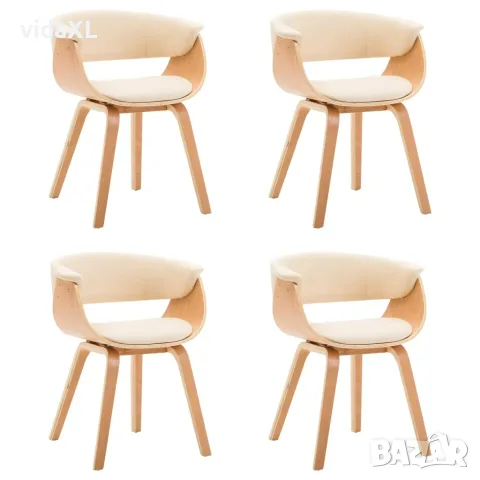 vidaXL Трапезни столове, 4 бр, кремави,(SKU: 278731)