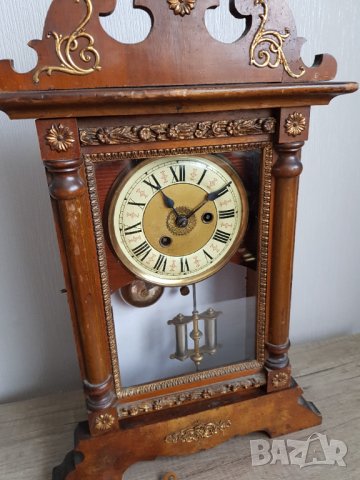 Стар настолен механичен часовник, снимка 8 - Антикварни и старинни предмети - 37485790