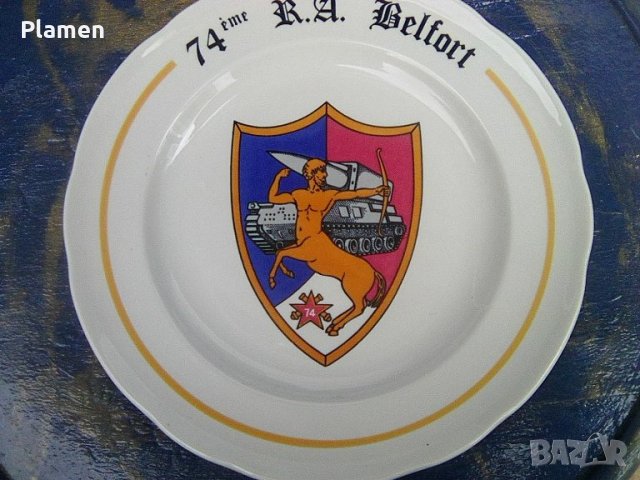 Порцеланова чиния на военна тематика, снимка 1