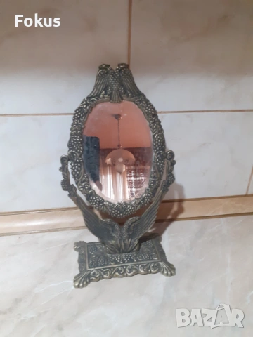 Старо настолно огледало бронз с двуглав орел