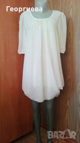 Прекрасна бяла туника/рокля от шифон👗🍀M/L,L👗арт.175