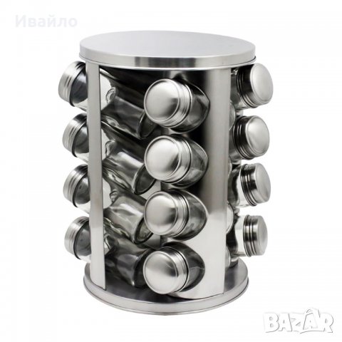 Бурканчета за подправки на стойка ZEPHYR ZP 1217 CR16, 16 бр. бурканчета, 4 нива, Въртяща се основа, снимка 1