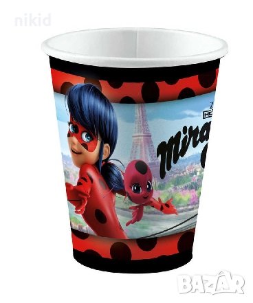 Калинката и Черния котарак miraculous ladybug 10 бр картонени чаши чашки парти рожден ден, снимка 2 - Други - 20757480