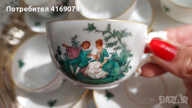 Винтидж чаши за кафе Furstenberg с романтичен декор , снимка 9 - Чаши - 52209925