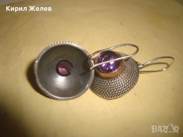 СТАРИ СРЕБЪРНИ СТИЛНИ ВИНТИДЖ АРТ ОБЕЦИ с ЦВЕТНО ВЕНЕЦИАНСКО СТЪКЛО КРИСТАЛ МУРАНО 27218, снимка 10 - Антикварни и старинни предмети - 36867072