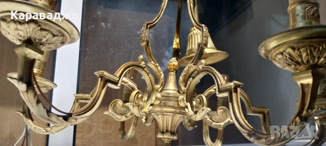 Френски Бронзов Полилей 6ца, снимка 6 - Полилеи - 50931819