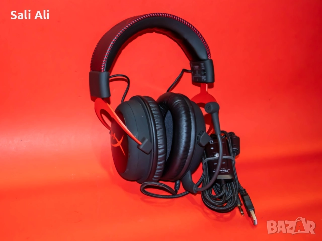 HyperX Cloud II геймърски слушалки червено черно PC PS4 Xbox, снимка 2 - Слушалки и портативни колонки - 51802609