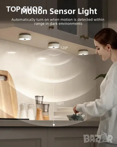 Осветление за гардероб шкаф библиотека с вътрешен сензор за движение 2000mAh Акумулаторно, снимка 9 - Лед осветление - 49049677