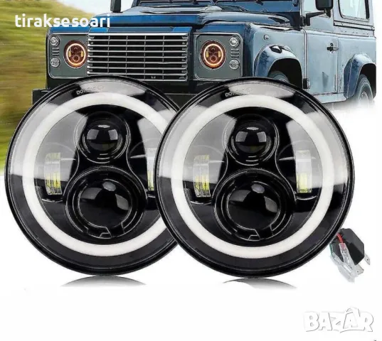 КТ LED Фарове 200W 7 Инч Фарове за Lada Niva Jeep Wrangler Cherokee KJ