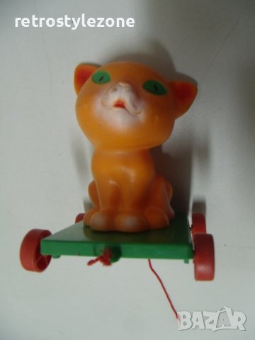 оф.6634 стара детска играчка   - размер 14,5 / 11,5 / 11,5 см   - дърво , синтетика , гума , снимка 4 - Други ценни предмети - 38643600