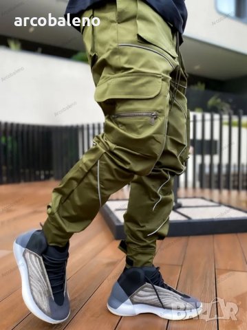 Мъжки модни широки прави карго панталони с много джобове, 4цвята , снимка 3 - Панталони - 39943925