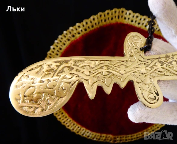 Бронзов меч Зулфикар,ятаган на Мохамед. , снимка 7 - Антикварни и старинни предмети - 54083420