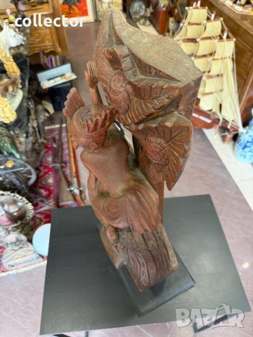 Стара индонезийска дървена скулптура. №8069, снимка 6 - Антикварни и старинни предмети - 54062088