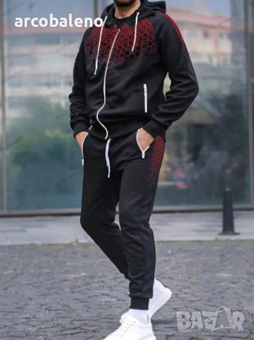 Мъжки комплект от две части, суичър с цип и спортен панталон, 6цвята , снимка 7 - Спортни дрехи, екипи - 39665443