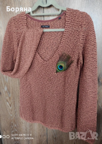 Marc O'Polo кафяв пуловер памук, снимка 5 - Блузи с дълъг ръкав и пуловери - 53274579