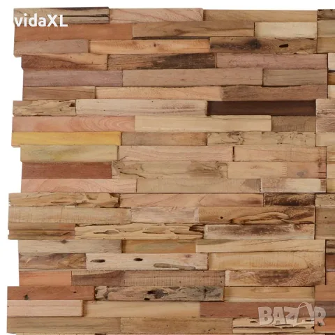 vidaXL Стенни облицовъчни панели 10 бр 1,03 м² рециклирано дърво тик, снимка 4 - Облицовки - 56146831