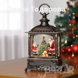 / Магически коледен фенер с LED светлина, музика и падащ сняг 