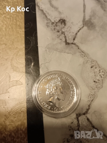сребърна монета 1 oz Британия 2 паунда 2016 Великобритания, снимка 2 - Нумизматика и бонистика - 52345134