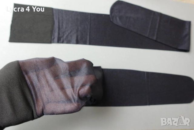 M/L черни лъскави чорапи с ликра и широка плоска лента, снимка 3 - Бельо - 52384166