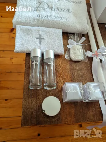Изчистен стилен комплект за кръщене в сребърно , снимка 4 - Кукли - 50308715