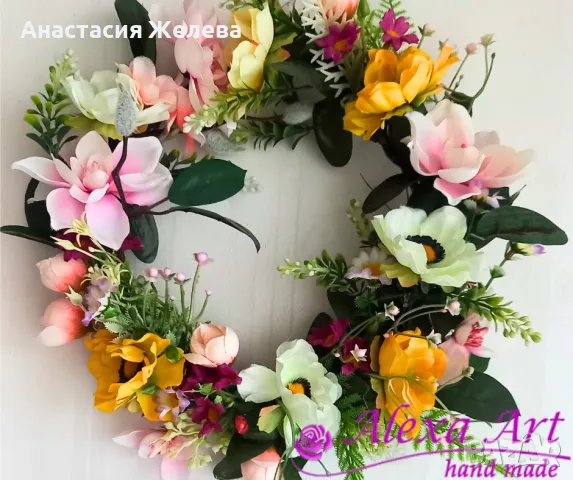 Пролетен венец 30 см, снимка 1