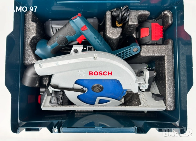 BOSCH GKS 18V-68 GC - Безчетков циркуляр 2x18V 5.5Ah като нов!, снимка 2 - Триони и циркуляри - 52888361