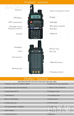 Нови 4 броя Двубандова радиостанция UV-5R baofeng 5R 5 или 8w  от вносител, снимка 12 - Друга електроника - 37765265