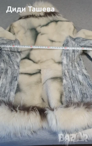 Палто от телешка кожа със сребърна лисица , снимка 3 - Палта, манта - 50842492