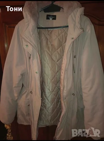 Нова Дамска Розова Зимна Парка Яке с Качулка L/XL, снимка 2 - Якета - 55943556