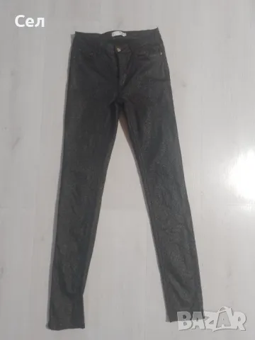 Блестящи черни дънки 36